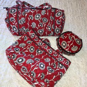 Floral Red Women's Bag Set